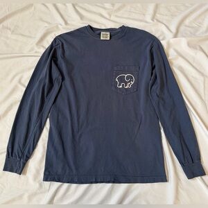 Comfort Colors Women's Navy Elephant Long Sleeve Tee